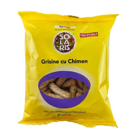 Grisine cu faina integrala si chimen, 100 g, Solaris