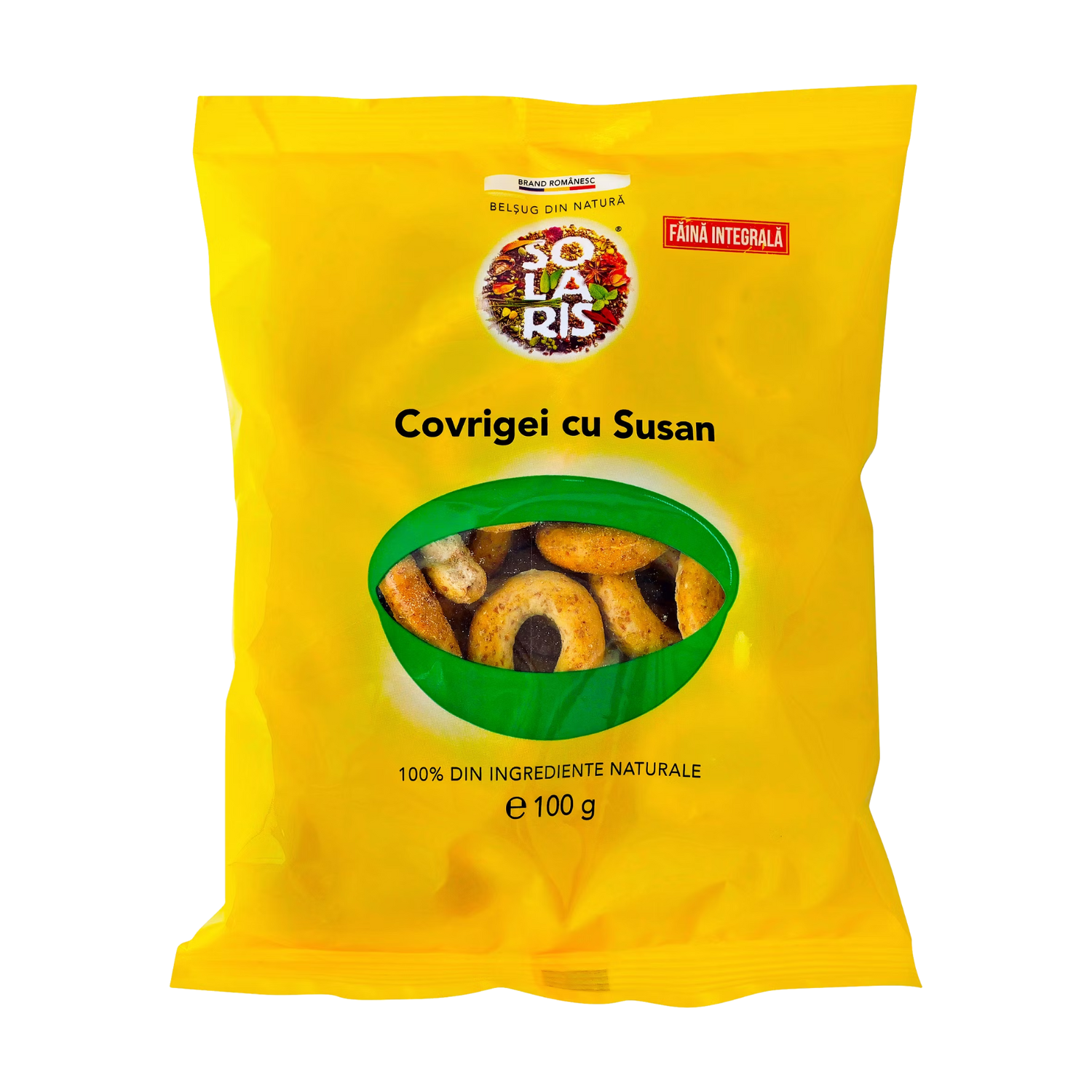 Covrigei din faina integrala cu susan, 100 g, Solaris