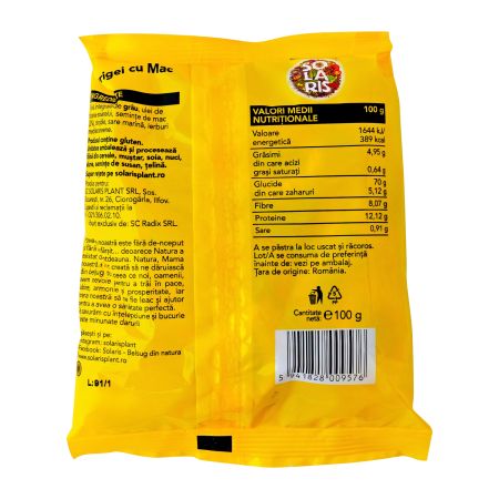 Covrigei din faina integrala si mac, 100 g, Solaris 747207