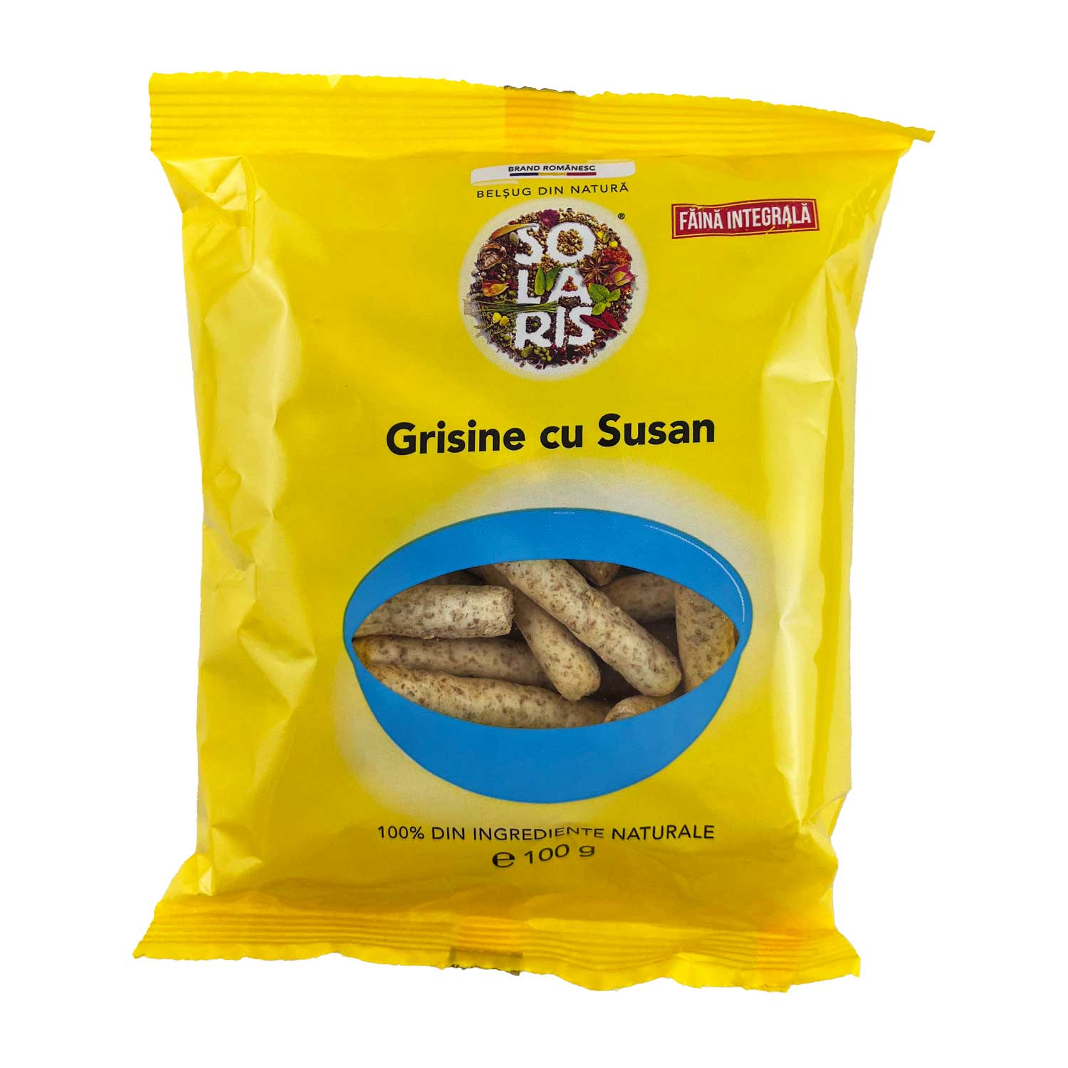 Grisine cu faina integrala si susan, 100 g, Solaris