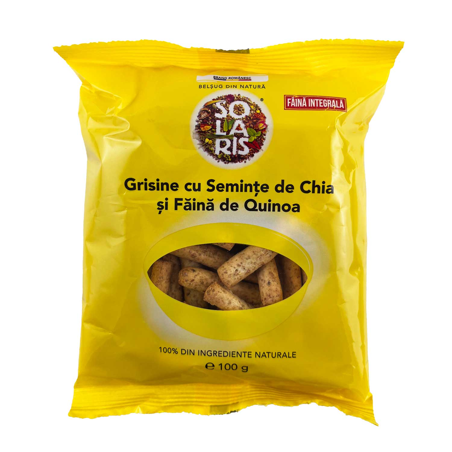 Grisine cu seminte de chia si faina de quinoa, 100 g, Solaris