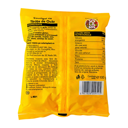Covrigei cu tarate de ovaz, 100 g, Solaris 747195
