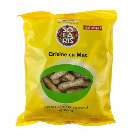 Grisine cu faina integrala si mac, 100 g, Solaris