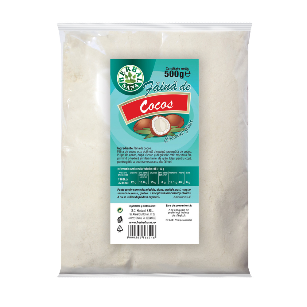 Faina de cocos, 500 g, Herbal Sana