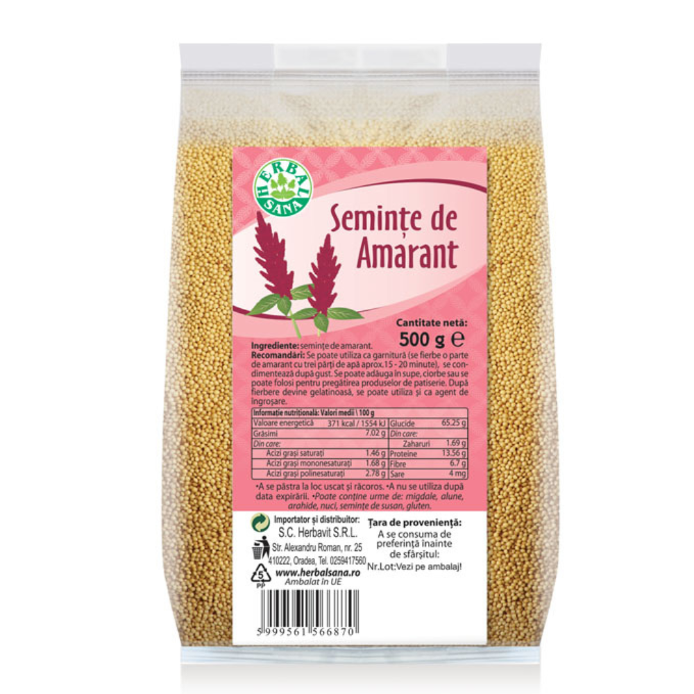 Seminte de Amarant, 500 g, Herbal Sana