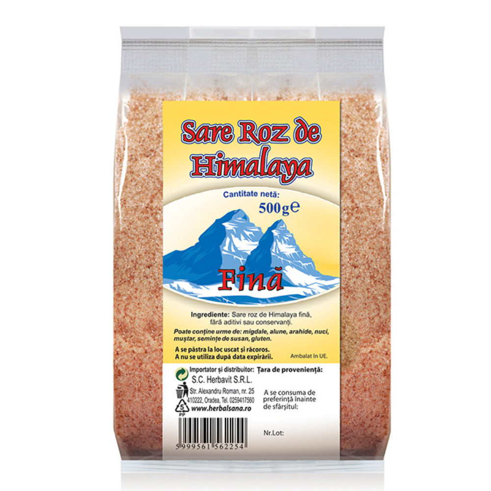 Sare roz de Himalaya fina, 500 g, Herbal Sana