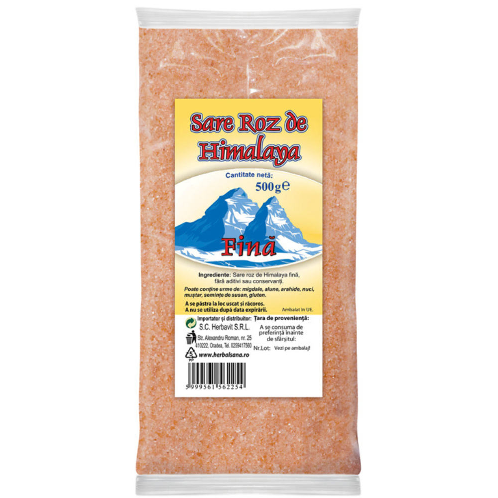 Sare roz de Himalaya fina, 500 g, Herbal Sana