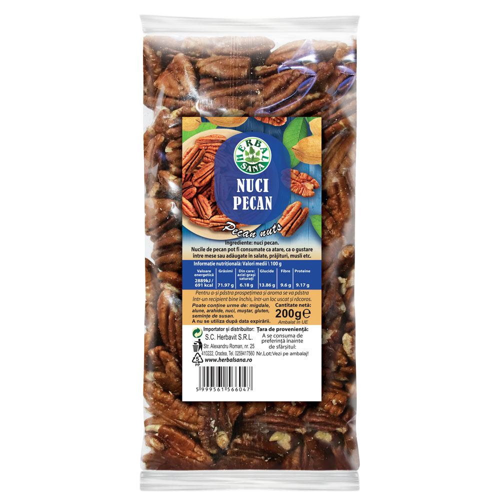 Nuci Pecan, 200 g, Herbal Sana