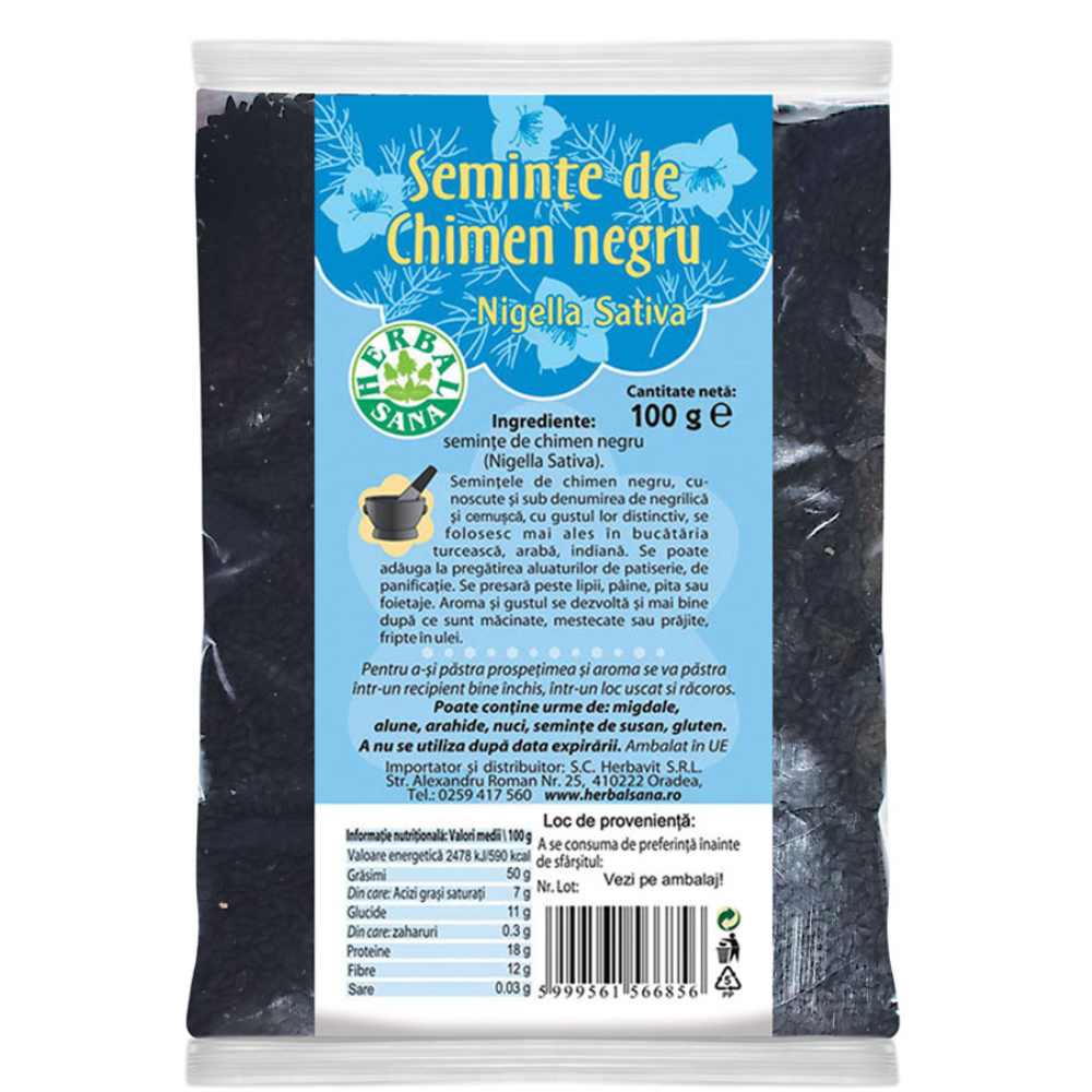 Seminte de chimen negru, 100 g, Herbal Sana