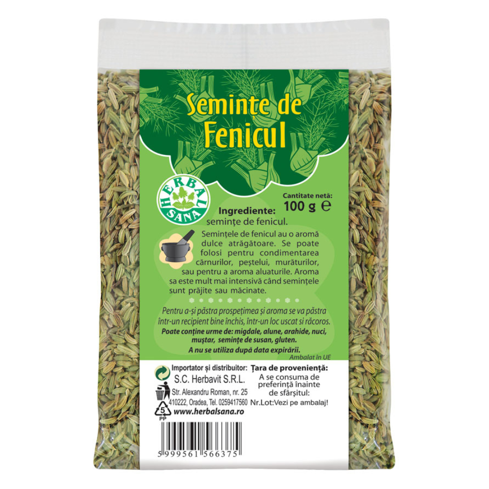 Seminte de fenicul, 100 g, Herbal Sana