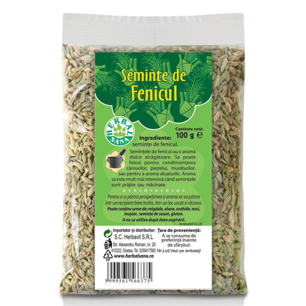 Seminte de fenicul, 100 g, Herbal Sana