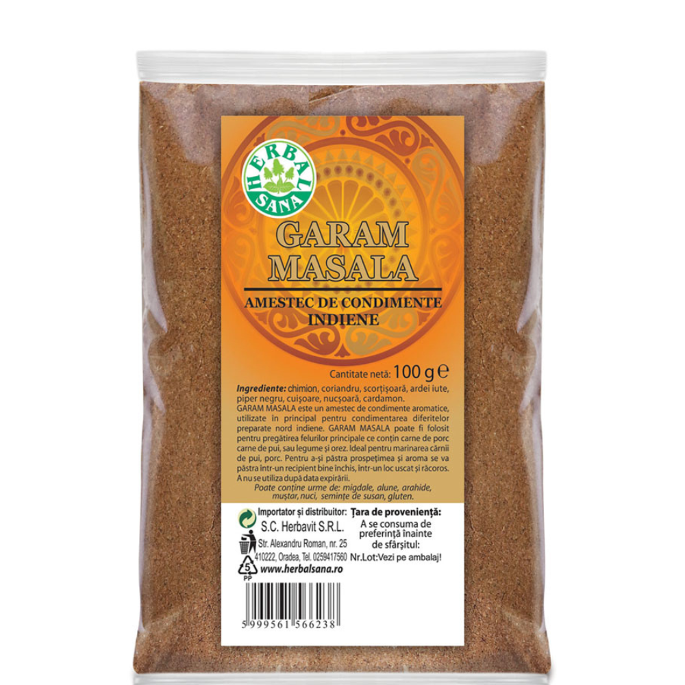 Garam Masala amestec de condimente indiene, 100 g, Herbal Sana