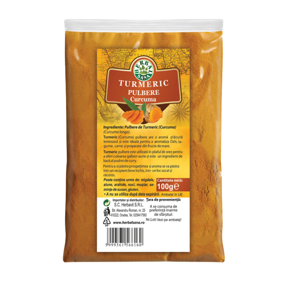 Turmeric pulbere, 100 g, Herbal Sana