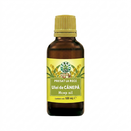 Ulei de canepa presat la rece, 100 ml, Herbal Sana