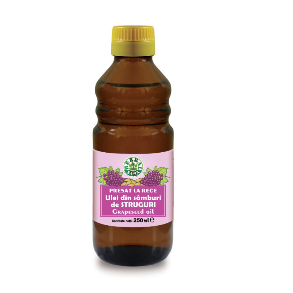 Ulei din samburi de struguri presat la rece, 250 ml, Herbal Sana