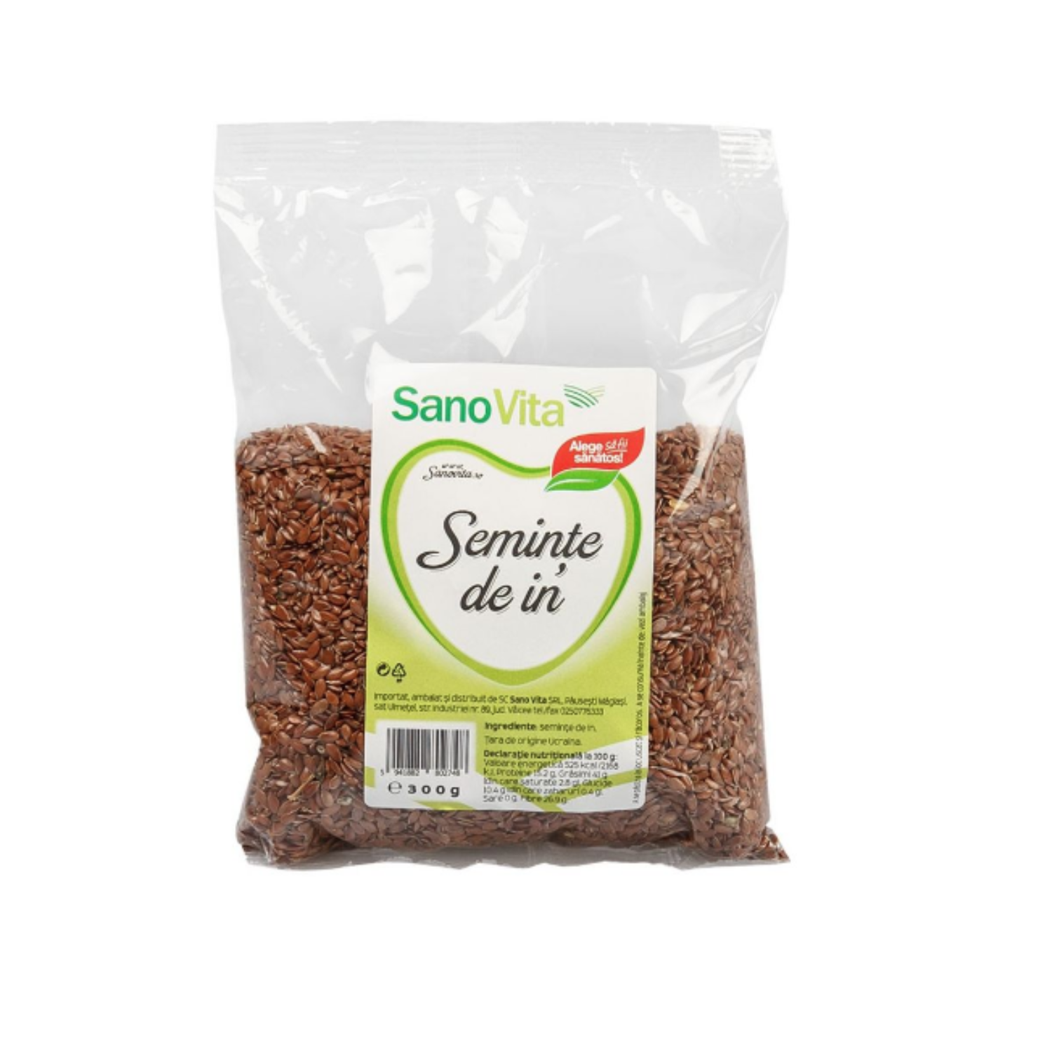 Seminte de in, 300 g, Sanovita