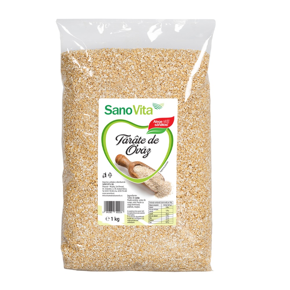 Tarate de ovaz, 1 kg, Sanovita