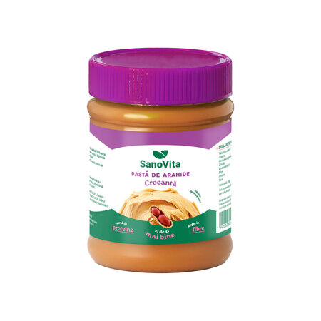 Pasta de arahide crocanta, 375 ml, Sanovita