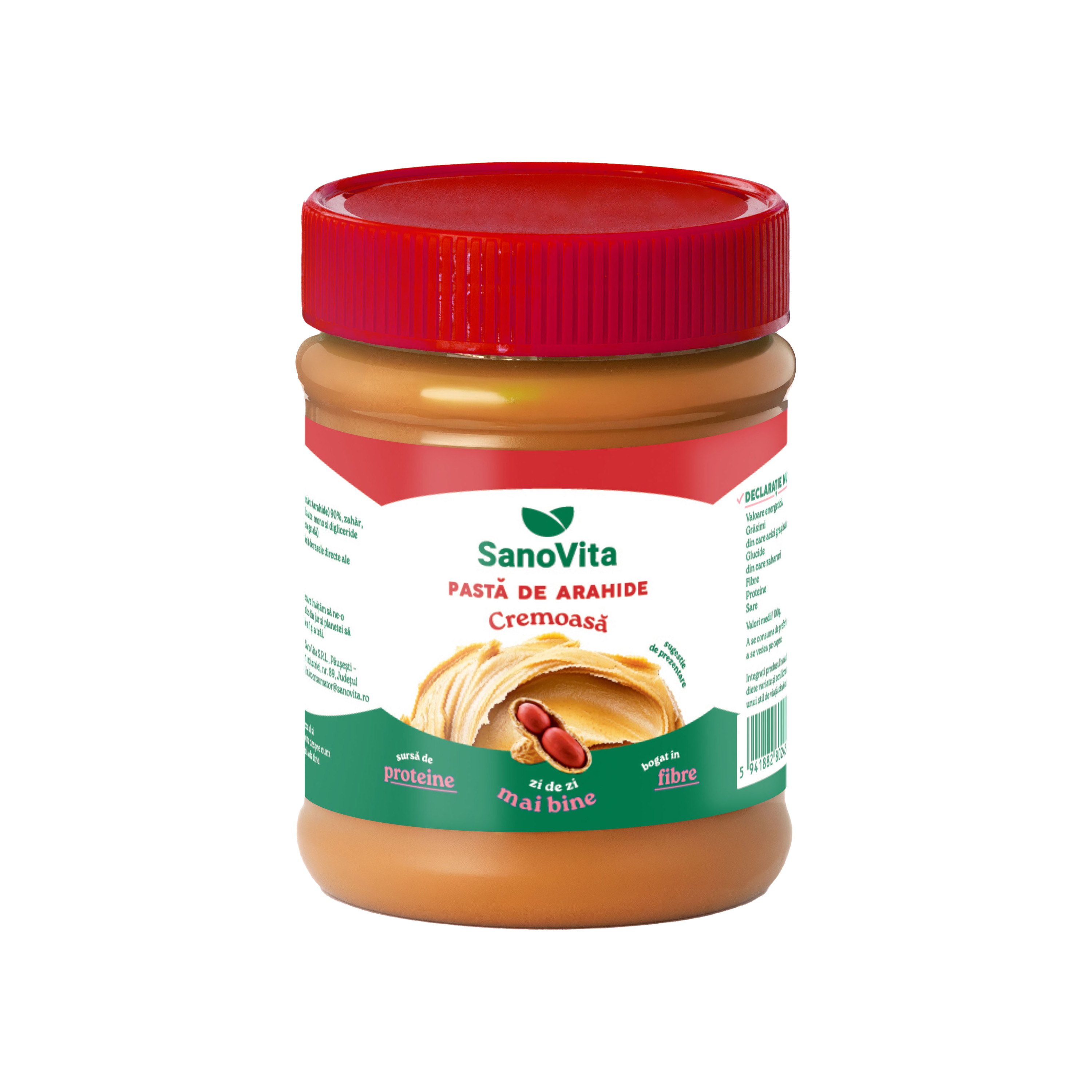 Pasta de arahide cremoasa, 375 ml, Sanovita