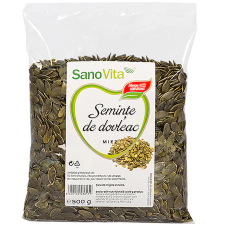 Seminte de dovleac, 500 g, Sanovita