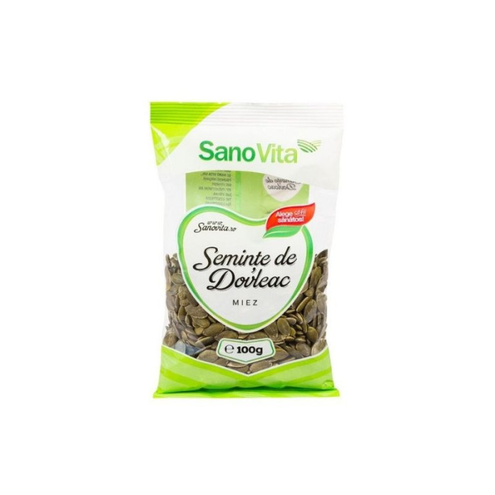 Seminte de dovleac miez, 100 g, Sanovita