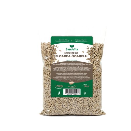 Eticheta Produs Seminte de floarea soarelui, 500 g, Sanovita
