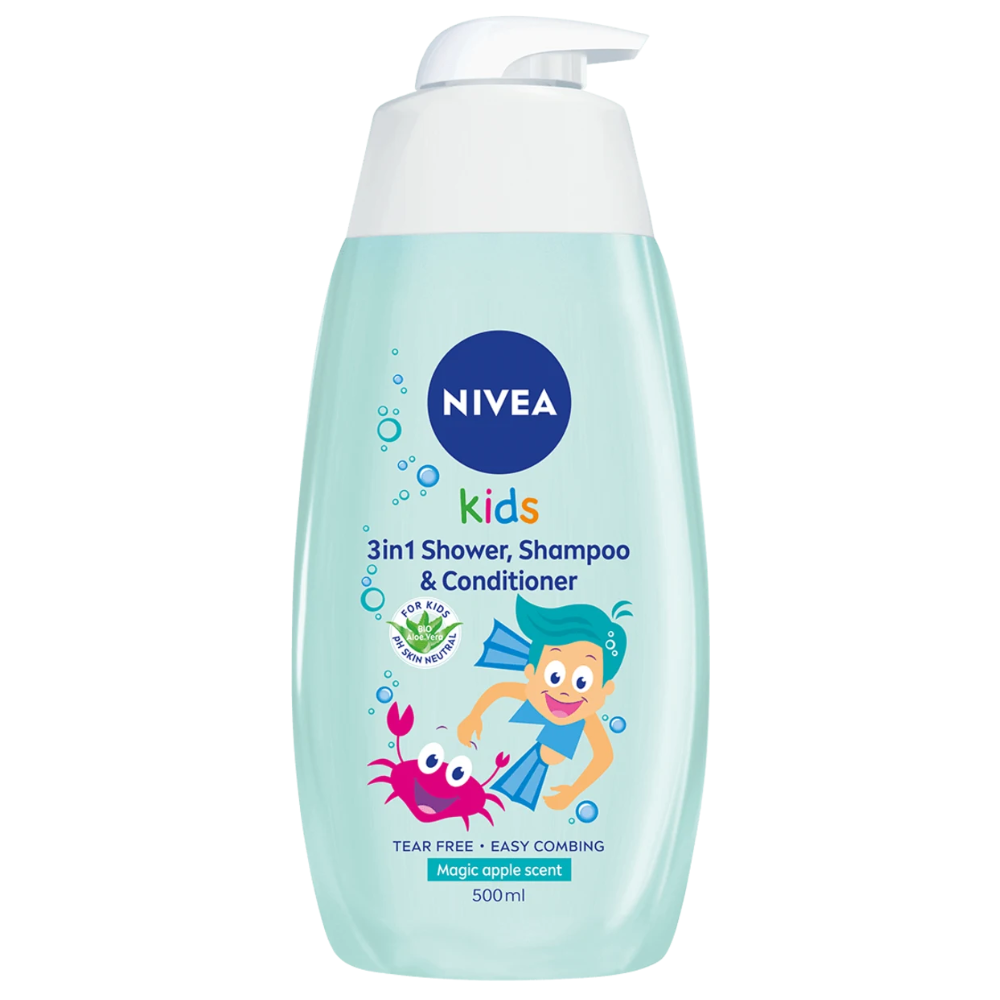 Sampon si gel de dus pentru baieti Kids, 500 ml, Nivea