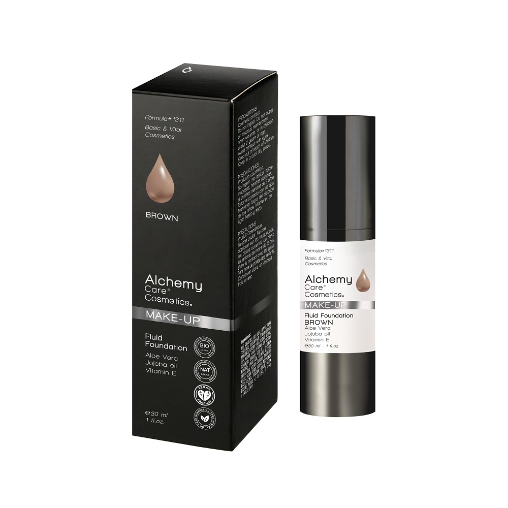 Fond de ten hidratant Fluid Foundation Brown, 30 ml, Alchemy