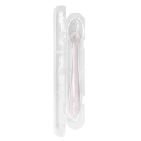 Lingurita din silicon cu carcasa de protectie, +4 luni, Pink, Kikka Boo