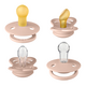 Set 4 suzete diferite din silicon si latex Try-it Collection, 0 luni+, 4 bucati, Blush, Bibs 583105