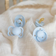 Set 4 suzete diferite din silicon si latex Try-it Collection, 0 luni+, Baby Blue, 4 bucati, Bibs 580743
