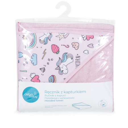 Prosop de baie cu gluga, 100 x 100 cm, Unicorn, Ceba Baby 454120