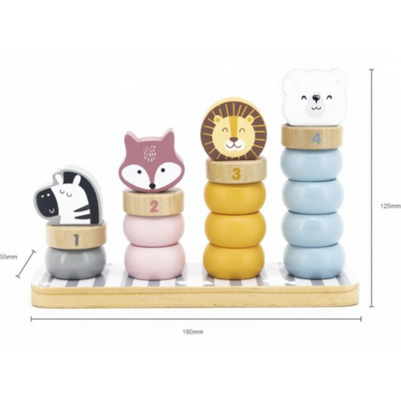Joc de stivuire Numaratoarea Animalutelor PolarB, +2 ani, New Classic Toys 580962