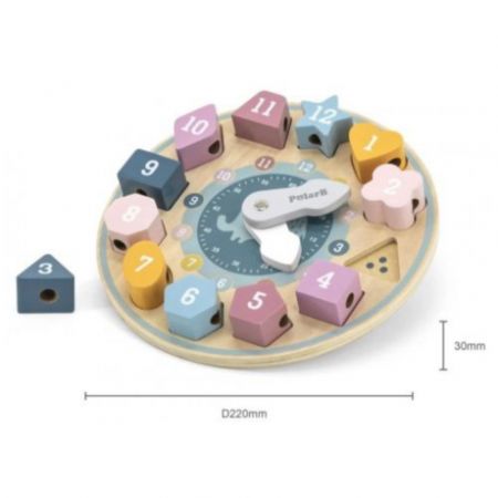 Ceas educativ cu forme geometrice PolarB, +18 luni, New Classic Toys 581220