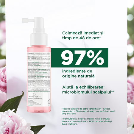 Ser cu extract de bujor Bio pentru scalpul iritat, 100 ml, Klorane 606669