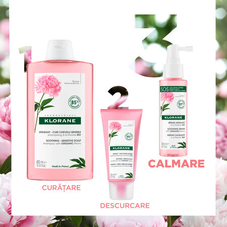 Ser cu extract de bujor Bio pentru scalpul iritat, 100 ml, Klorane 606670