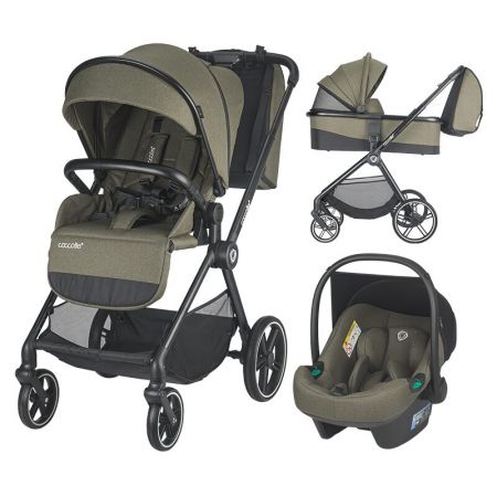 Sistem carucior 3 in 1 pentru copii Lissia, Moss Green, Coccolle