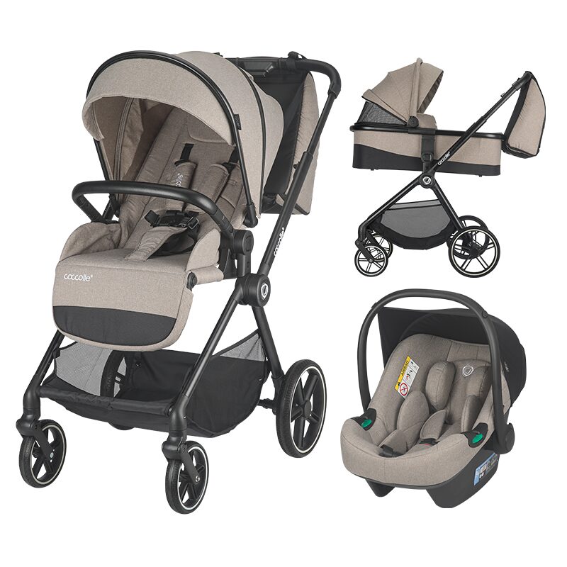 Sistem carucior 3 in 1 pentru copii Lissia, Butternut Beige, Coccolle