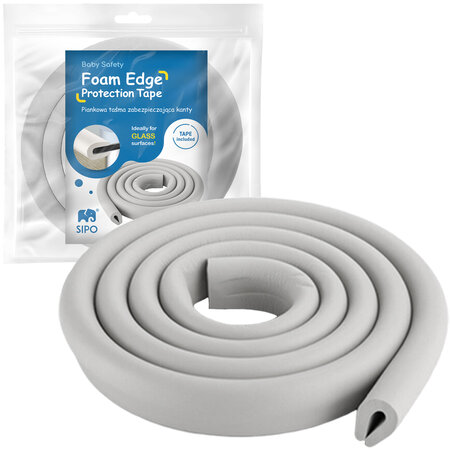 Banda de protectie din spuma pentru colturi si margini, 2 metri, Gri, Sipo 614464