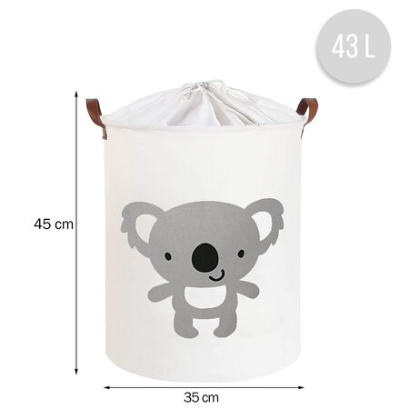 Cos din bumbac pentru jucarii, 35x45cm, Koala Gri, Sipo 614356
