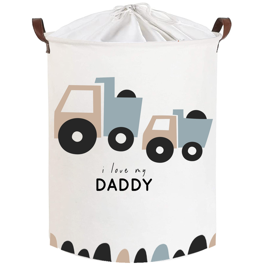 Cos din bumbac pentru jucarii Love Daddy, 35X45 cm, 1 bucata, Sipo