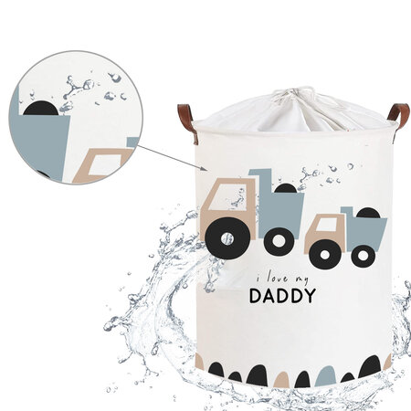 Cos din bumbac pentru jucarii Love Daddy, 35X45 cm, 1 bucata, Sipo 614364