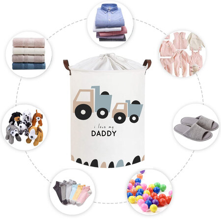 Cos din bumbac pentru jucarii Love Daddy, 35X45 cm, 1 bucata, Sipo 614366