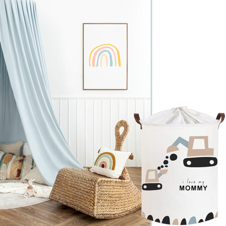 Cos din bumbac pentru jucarii, 35X45 cm, Love Mommy, Sipo 614385