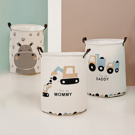Cos din bumbac pentru jucarii, 35X45 cm, Love Mommy, Sipo 614379