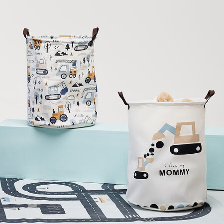 Cos din bumbac pentru jucarii, 35X45 cm, Love Mommy, Sipo 614388