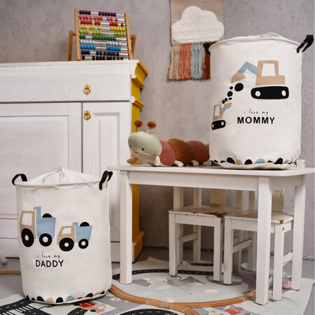Cos din bumbac pentru jucarii, 35X45 cm, Love Mommy, Sipo 614391