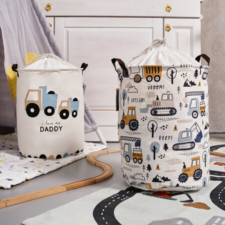 Cos din bumbac pentru jucarii, 35X45 cm, Love Mommy, Sipo 614380