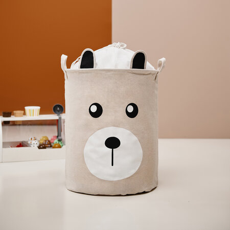 Cos din bumbac pentru jucarii, 35 x35 x45 cm, Urs Bej, Sipo 614325