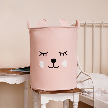 Cos din bumbac pentru jucarii, 35X45 cm, Urs Roz, Sipo 614341